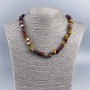 Colier din jasper Mookaite, mărgele tăiate cu fațete, diametru 8x5 mm, lungime 48 cm +/-