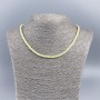 Colier-choker din sidef natural (nuanțat) galben lămâie deschis, ronddele netede, diametrul 4×2 mm ±, lungime 48 cm