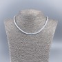 Colier-choker din sidef natural (nuanțat) alb rece, rondel neted, diametru 4×2 mm, lungime 48 cm