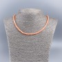 Colier-choker din sidef natural, nuanță morcov, rondel neted, diametru aproximativ 4x2 mm, lungime 48 cm