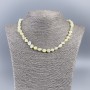 Colier din sidef natural, nuanțat în galben deschis, mărgele de 8 mm, lungime aproximativă 50 cm