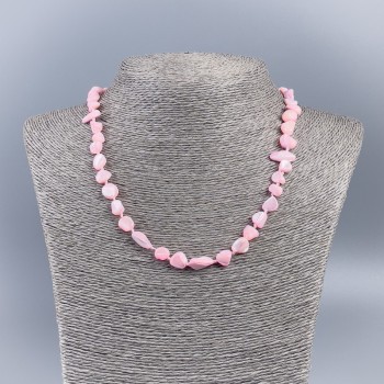 Colier din sidef natural (roz tonifiat), cu mărgele de 8 mm, lungime 50 cm