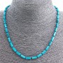 Colier cu sidef albastru, formă tuburi, 8×4 mm, lungime 45 cm
