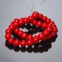 Mărgele de coral, bile netede (presate), 10 mm, șnur de 37 cm