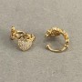 Kaf Xuping Placare cu aur 18K, strasuri albe, «Iubire» 10x8mm +
