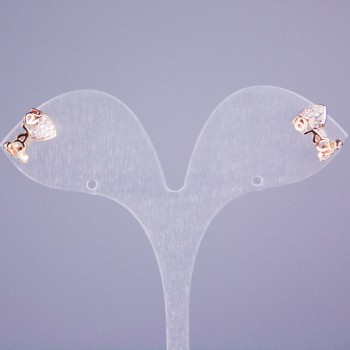 Kaf Xuping Placare cu aur 18K, strasuri albe, «Iubire» 10x8mm +