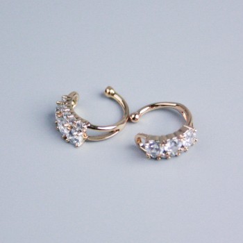 Kaf Xuping placare cu aur 18K, cristale albe, 12x4 mm +