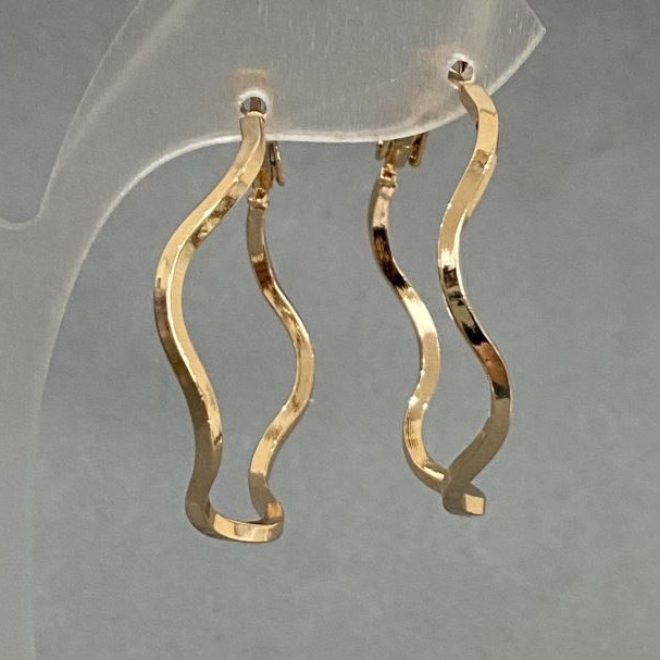 Cercei Xuping inele placare cu aur 18K, grosime 2 mm, diametru 35 mm