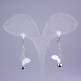 Cercei Xuping rhodiu cu sclipici «Fluture», lungime 38 mm+