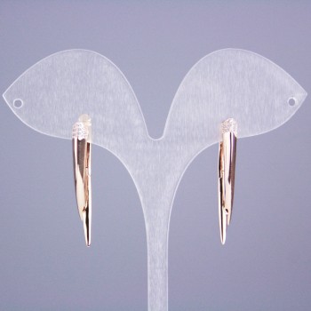 Cercei Xuping cu placare cu aur 18K și strasuri albe, lungimea 33 mm+