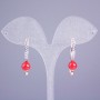 Cercei Xuping placare aur 18K cu o mărgea roșie și cristale albe, diametru 30x8 mm