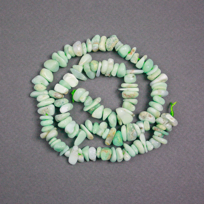 Mărgele pe șnur din amazonit, piatră naturală, granule, diametrul 11×7×4 mm, lungime 39 cm