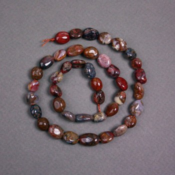 Mărgele din petersit natural pe șnur, cu fațete, diametru 7×10 mm, lungime aproximativă 38 cm