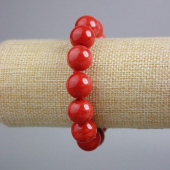 Brățară din jasper (presat) — bile netede, diametrul 14 mm +/-, lungimea 18 cm +/- (elastic)