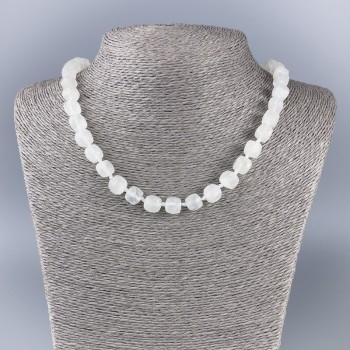 Colier din cristal de munte natural, piatră tăiată cub, diametru 9×9 mm, lungime 50 cm ±