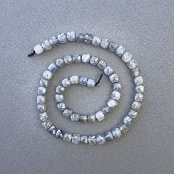 Mărgele din labradorit natural, cuburi tăiate, diametru 6×6 mm, lungime aproximativă 39 cm pe șnur