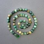 Mărgele din ochi de tigru verde tonat, piatră naturală, tăiate cubice, diametrul 7x7 mm, lungime aproximativă 39 cm, pe șnur