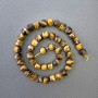 Mărgele din ochiul de tigru, piatră naturală, cuburi tăiate, diametrul 8,5 mm, lungime aproximativă 39 cm, pe șnur