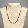 Colier din granat brun natural, piatră tăiată în formă de cub, dimensiunea cuburilor 4x4 mm, lungime 46 cm
