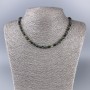 Colier din turmalin verde, piatră naturală fațetată în cuburi, dimensiunea 4x4 mm, lungime 51 cm