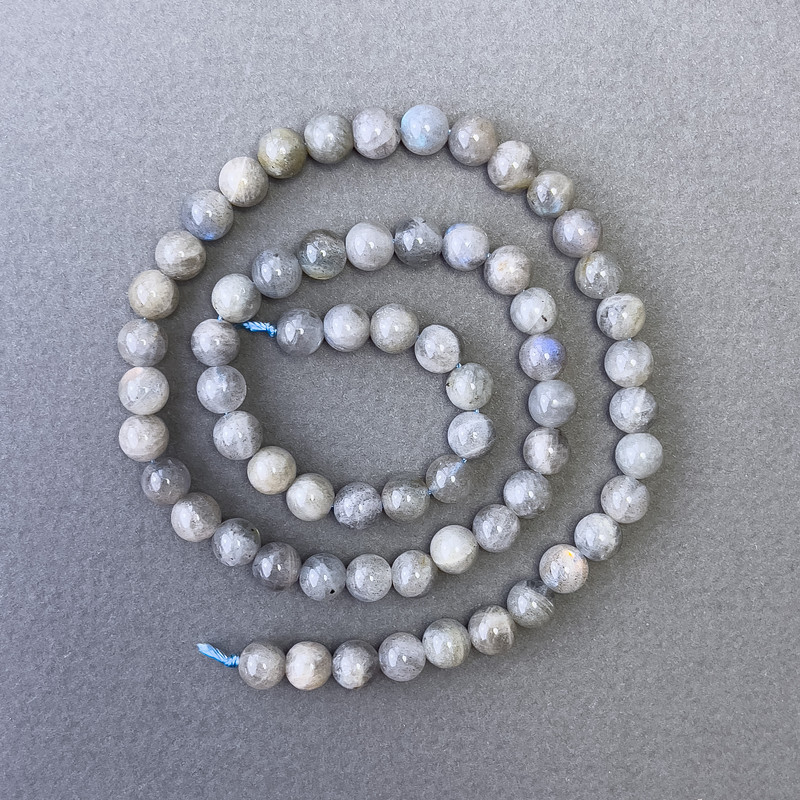 Mărgele din labradorit natural, bile netede, diametru 6,5 mm +/-, lungime 39 cm +/-
