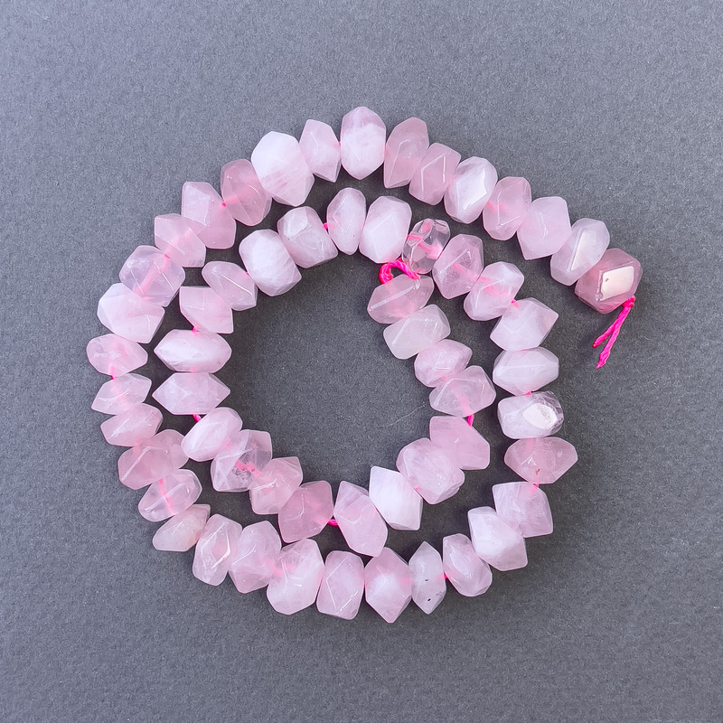 Mărgele din cuarț roz, piatră naturală, rondelle facetate, pe fir, diametrul 10x7 mm, lungime 38 cm ±