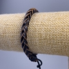 Brățară, lungime 18–25 cm, grosime 7 mm, piele ecologică, culoare neagră, cu închidere reglabilă