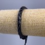Brățară, lungime 18–25 cm, grosime 7 mm, piele ecologică, culoare neagră, cu închidere prin șiret reglabil