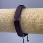 Brățară din piele ecologică maro, lungime reglabilă 18-25 cm, grosime 12 mm, cu închidere reglabilă