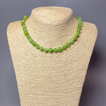 Colier din onix (presat) mărgele netede, diametrul 8,5 mm, lungime 47 cm