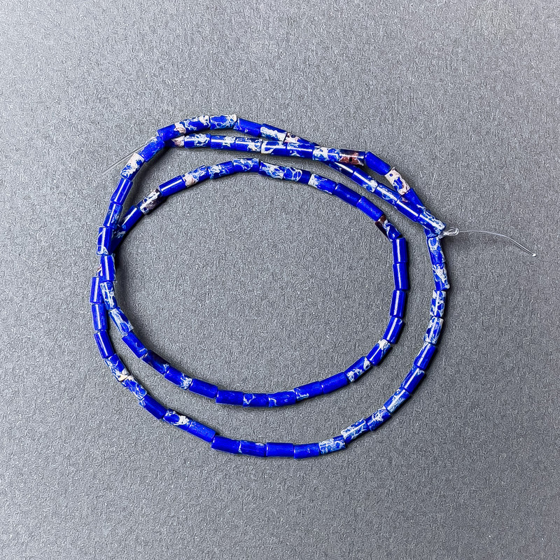 Mărgele de varizit albastru – fațetat, presate, diametru 2×4 mm, lungimea firului ~38 cm