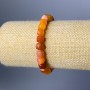 Brățară din carneol, piatră naturală, cub facetat, diametrul 7 mm, lungime 18 cm (elastic)