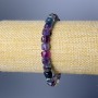 Brățară Fluorit piatră naturală cu cuburi tăiate la fațetă, diametrul 7 mm ±, lungime 18 cm (elastic)