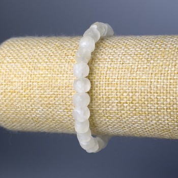 Brățară din cristal de munte, piatră naturală, cuburi facetate, diametrul 7,5 mm, lungime 18 cm (elastică)