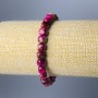 Brățară din ochi de pisică roșu-zmeură, piatră naturală, cuburi tăiate facetate, diametrul 7 mm, lungime 18 cm (elastic)