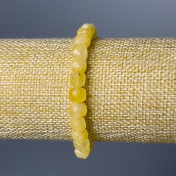 Brățară din citrin natural, tăiată în formă cubică, diametru 7 mm, lungime 18 cm (pe elastic)