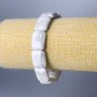 Brățară din kaolinit natural, lanț dreptunghiular, dimensiuni 13x18 mm, lungime 18 cm (elastic)