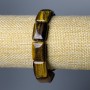 Brățară din ochi de tigru, piatră naturală, zale dreptunghiulare, dimensiuni 13×18 mm, lungime 18 cm (elastic)