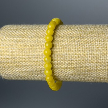 Brățară din citrin – bile lucioase, diametrul de 6,5 mm, lungime 18 cm (elastic)