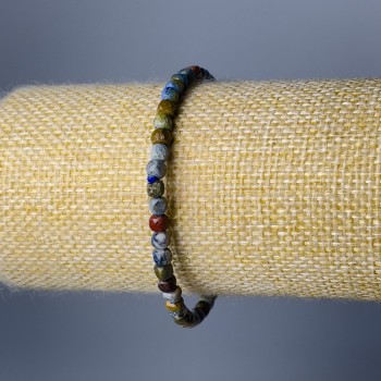 Brățară din sodalit, piatră naturală, cuburi facetate, diametrul 4 mm, lungime 18 cm (elastic)