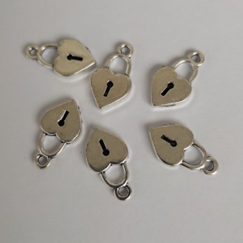 Furnitură închizătoare în formă de inimă, diametrul 10×18 mm, ambalaj de 20 g, 16 buc. (+/-)