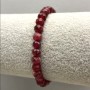 Brățară din turmalin rubelit, piatră naturală, rondel tăiat, diametrul 6x5 mm, lungime 18 cm (elastic)