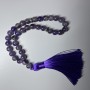 Colier de rugăciune din ametist natural, mărgele netede de 8 mm, 33 bucăți, cu inserții metalice