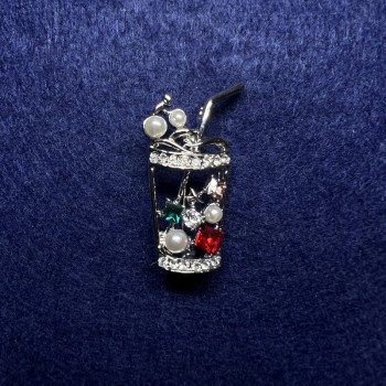 Broșă Cocktail cu paiete colorate și mărgele