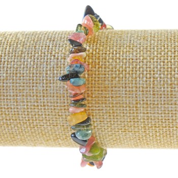 Brățară cu turmalin natural, granule de diametru 7×3 mm, lungime 18 cm (+/-) (pe elastic)