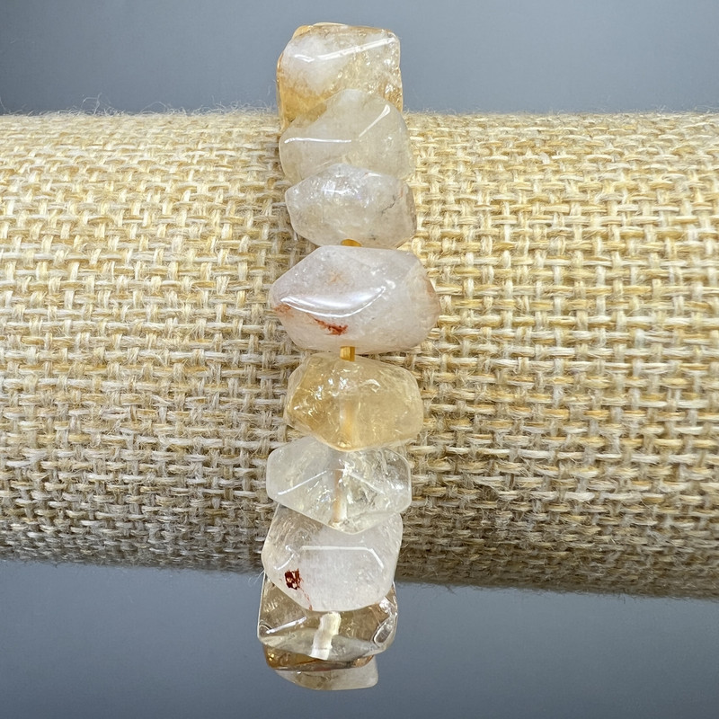 Brățară din citrin, piatră naturală, mărgele rondel tăiate, diametrul 11×7 mm ±, lungime 18 cm ± (elastic)