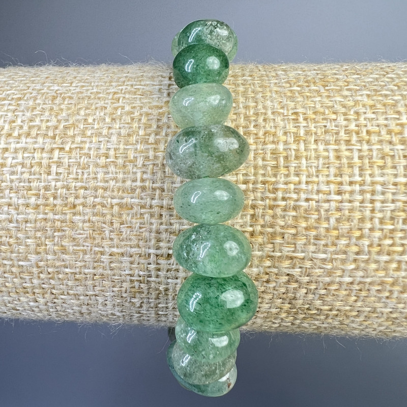 Brățară din jad nephrit natural, mărgele fațetate, diametrul 10×7 mm, lungime 18 cm, elastică
