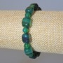 Brățară din agat verde, piatră naturală, blocuri, diametrul 9×12 mm ±, mărgele rotunde netede, diametrul 6 mm ±, lungime 18 cm ± (elastic)