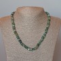 Colier din jasper verde, piatră naturală, mărgele fațetate, diametrul 8×3 mm, lungime 48 cm