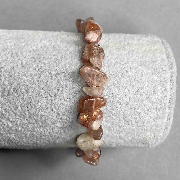 Brățară cu heliolit, piatră naturală, granule, diametrul 9x4 mm, lungime 18 cm (elastică)